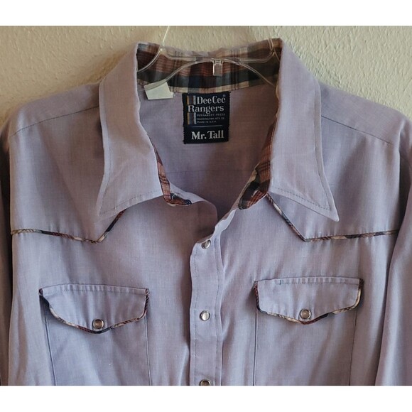 Vintage Dee Cee Rangers Western Shirt Mens XXXL Mr Tall Purple Plaid Trim 3XL - Picture 2 of 16